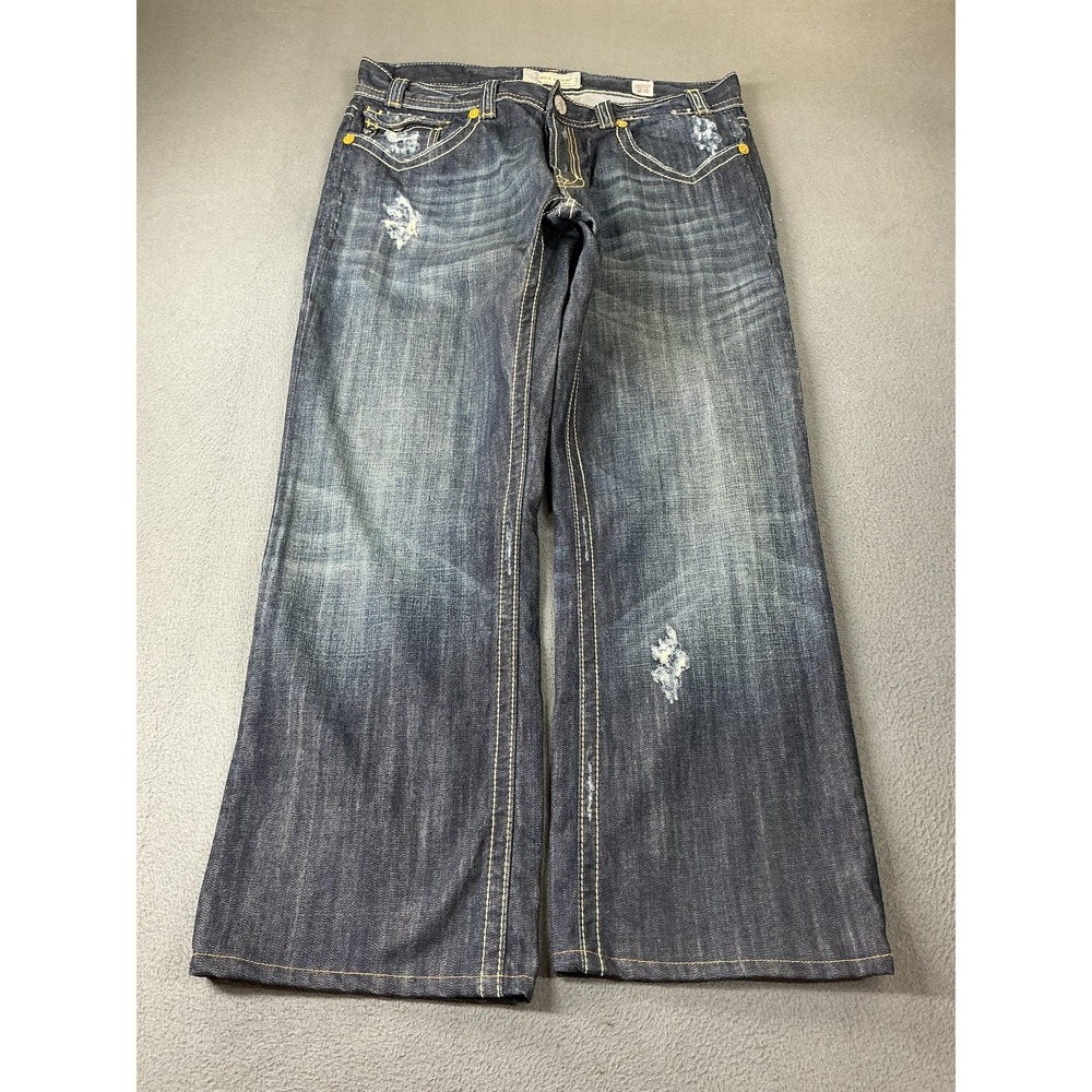 MEK Denim Jeans Mens 36x29Blue Bootcut Relaxed Oaxaca Medium Wash Denim